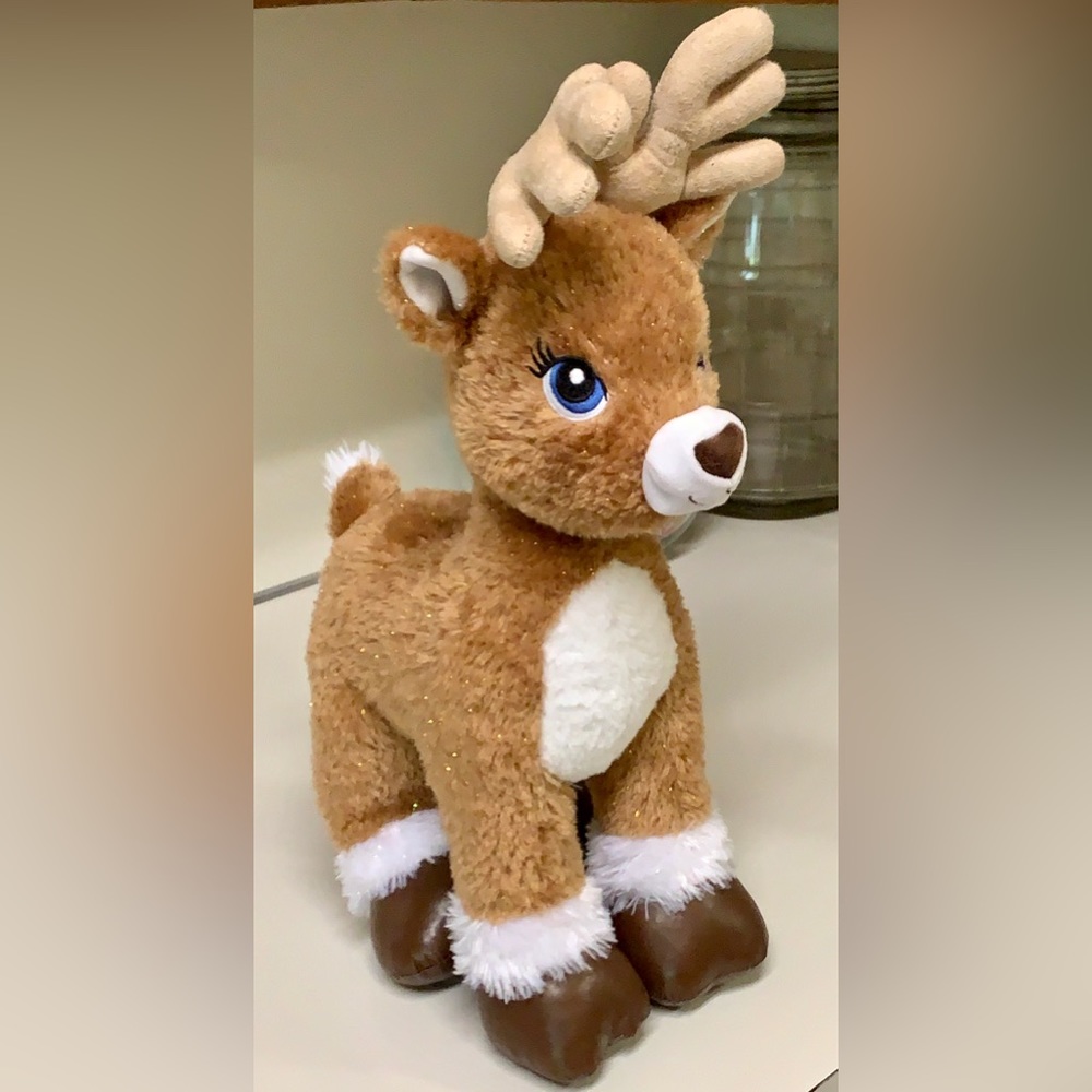 BUILD-A-BEAR Workshop 17” Female Glitter Trim Plush Reindeer Stuffed Animal